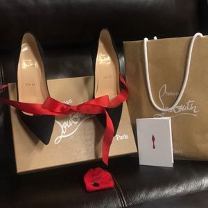 Christian Louboutin black suade heels